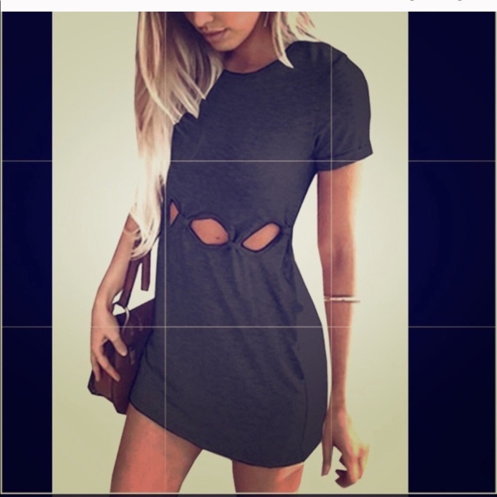 NWOT Short Sleeve Cut knotted Out Mini Dress